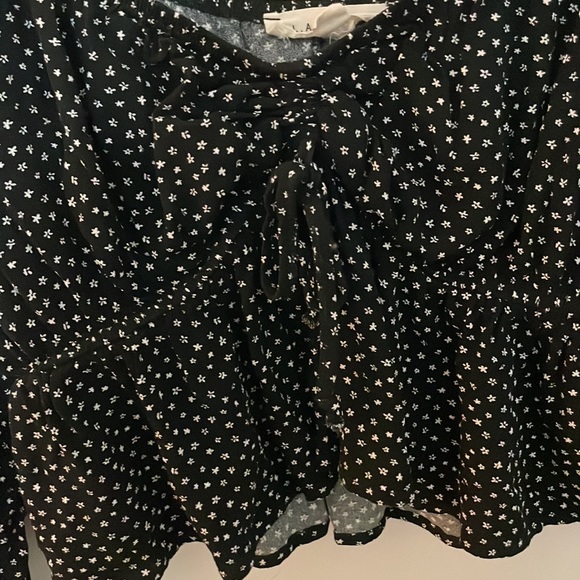 Pacsun Floral Cropped Long Sleeve- Adjustable tie in front/opens in middle - Picture 3 of 5